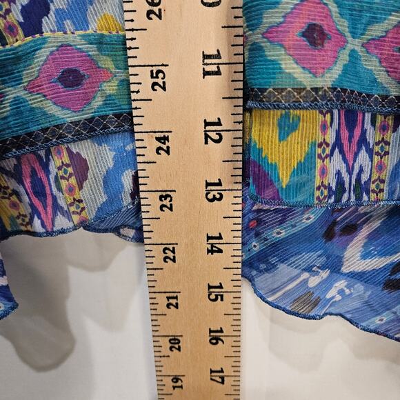 Zara Tribal Flowy Short Skirt Blue Size XS - Picture 8 of 8